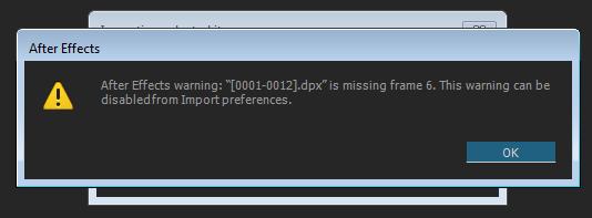 After Effects Warning Import missing frame.jpg